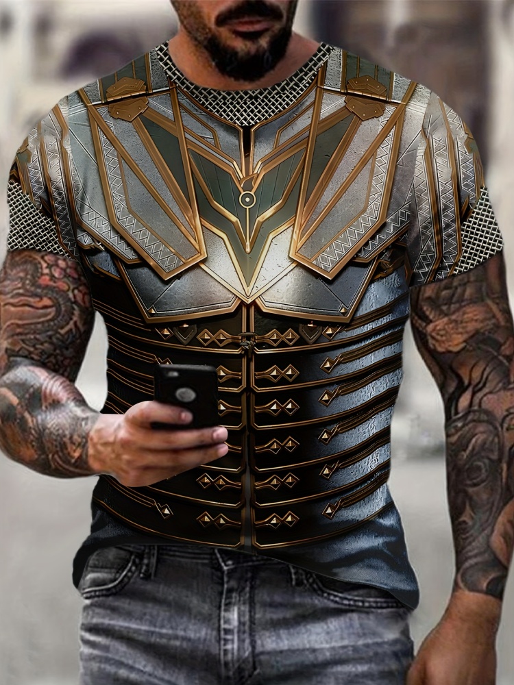 3D Printing Knight Armor - Erkek 3D Baskılı Sokak Şövalye Altın