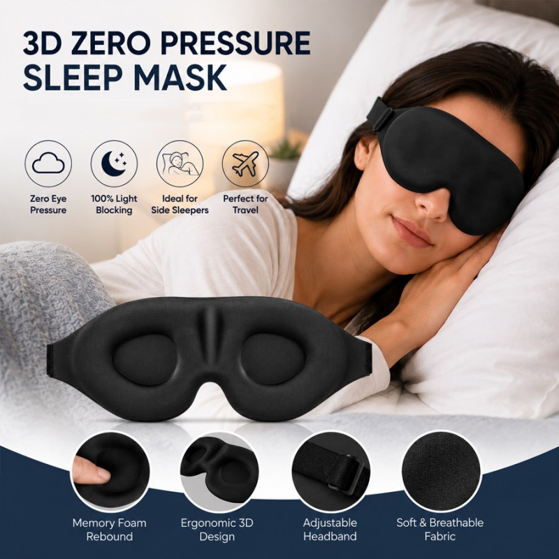 3D Printing Mask - 3d Uyku Göz Maskesi Konfor Işık
