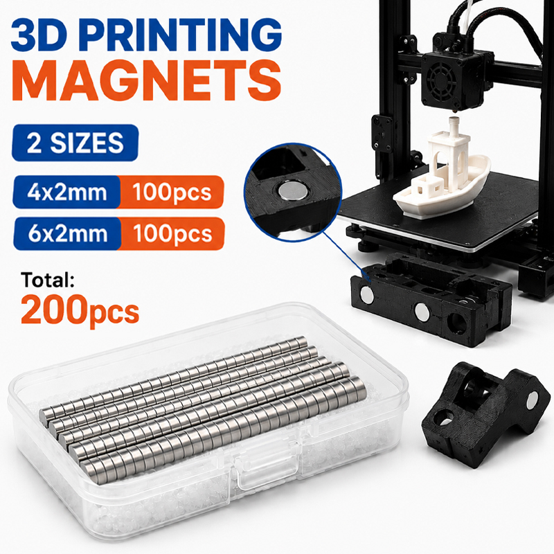 3D Printing Bambu Lab - 200 adet/kutu 3D Baskı Mıknatıs Seti