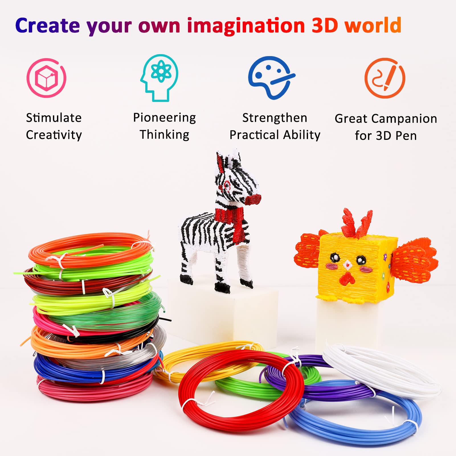 40/32/30 Renk PLA Filament 3D  - 3D Printing Pen For Kids incelemesi ve fiyatı